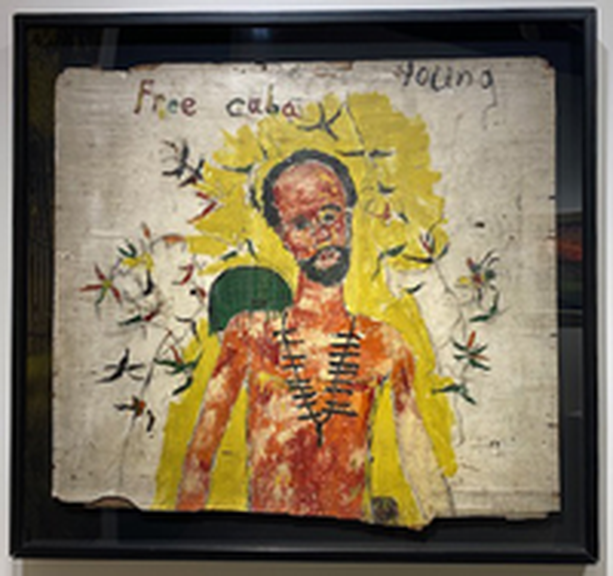 Rare work by Purvis Young is priced at $395,000 at the Hirschl & Adler booth, D26. 