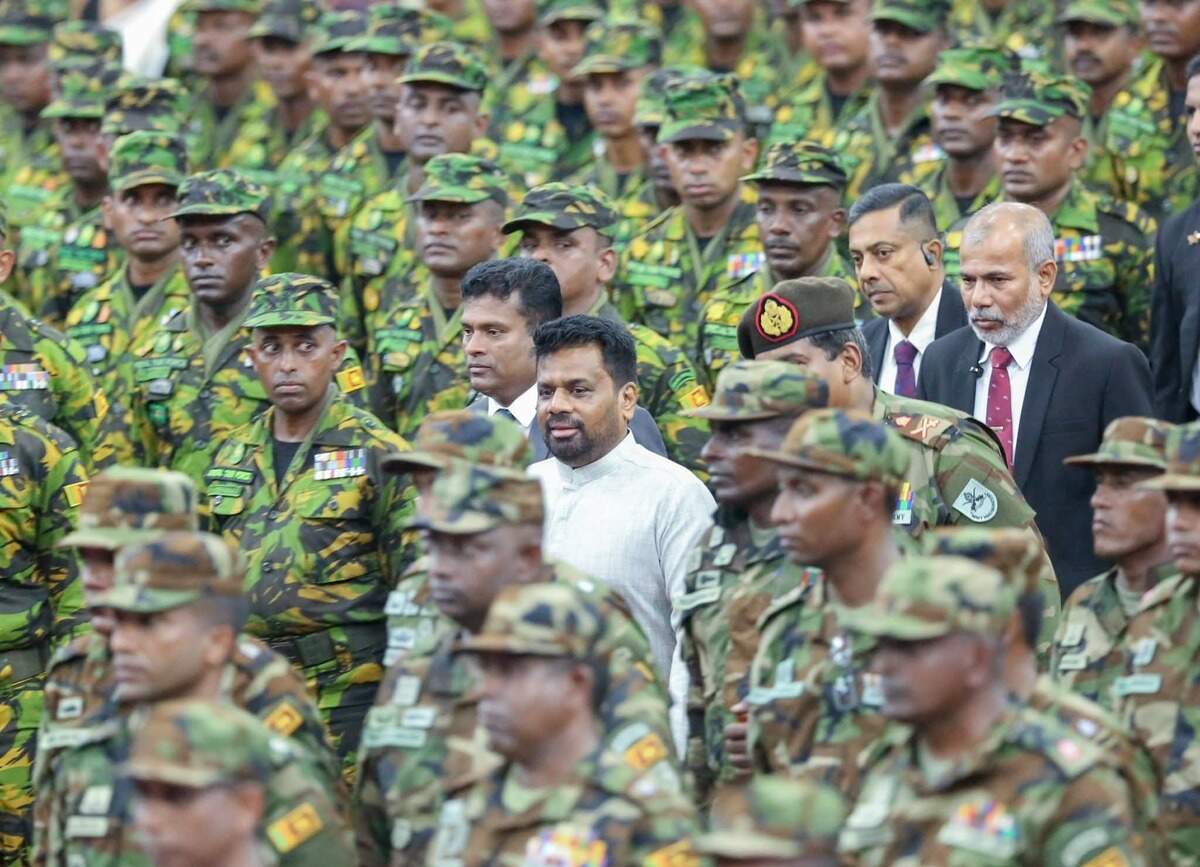 Sri Lanka President Anura Kumara Dissanayake attended a ceremony on Friday, June 26, 2026, at the Sri Lanka Infantry Regimental Center in Panagoda to extend his best wishes to the members of the Sri Lanka Army and the Sri Lanka Police Special Task Force departing on international peacekeeping missions.