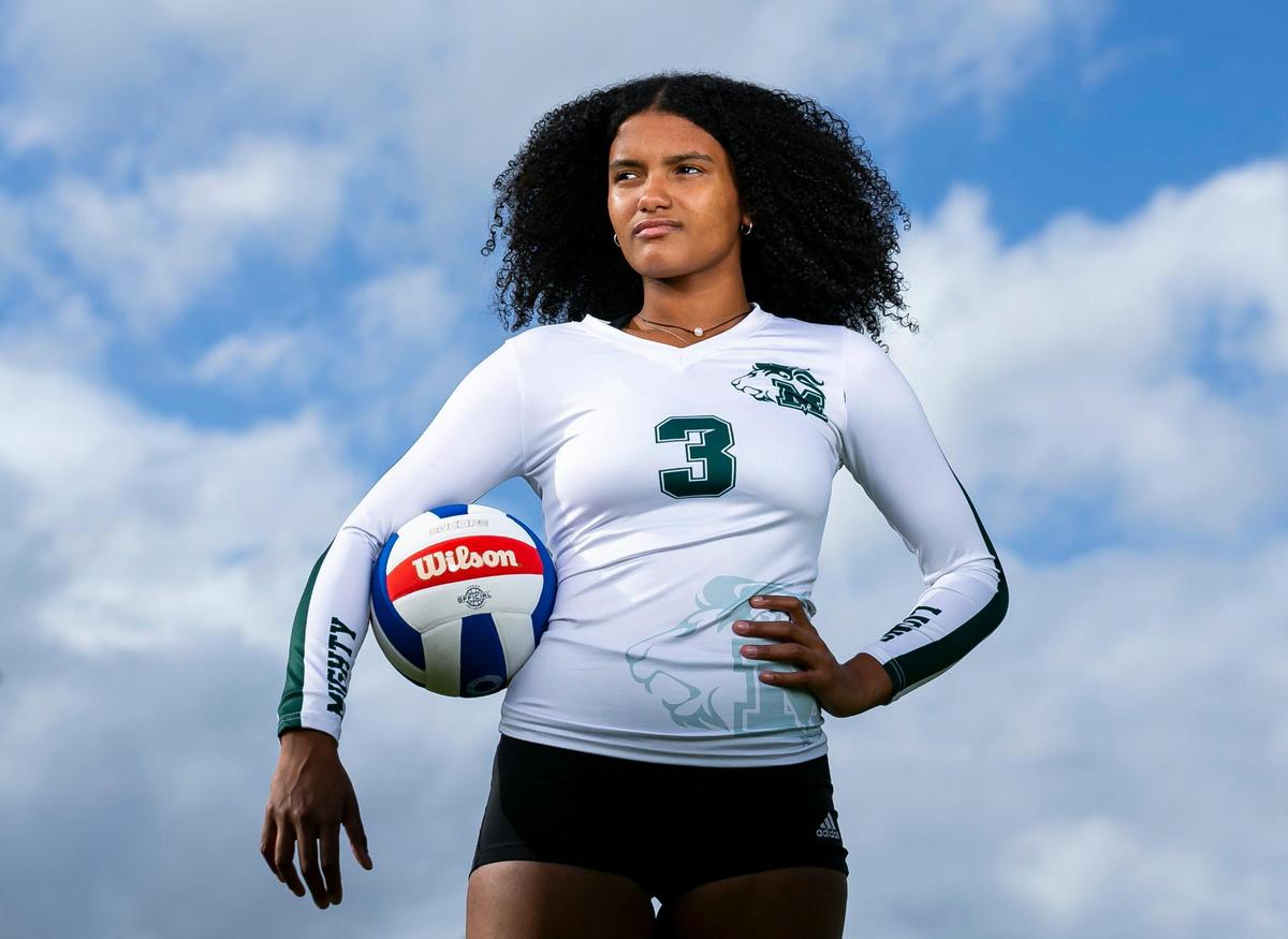 Dade Volleyball Player of the Year Angeles Alderete, from Mater Academy, is photographed at A.D. Barnes Park in Miami, Florida on Wednesday, January 12, 2022.