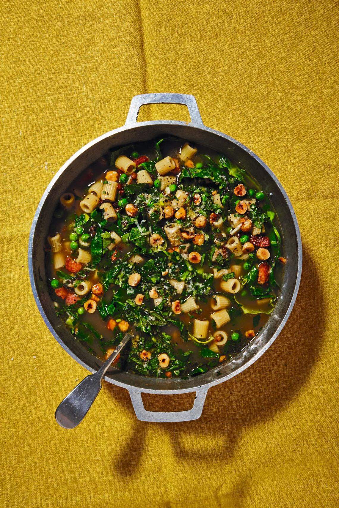 Green lentil minestrone recipe comes together in about an hour.