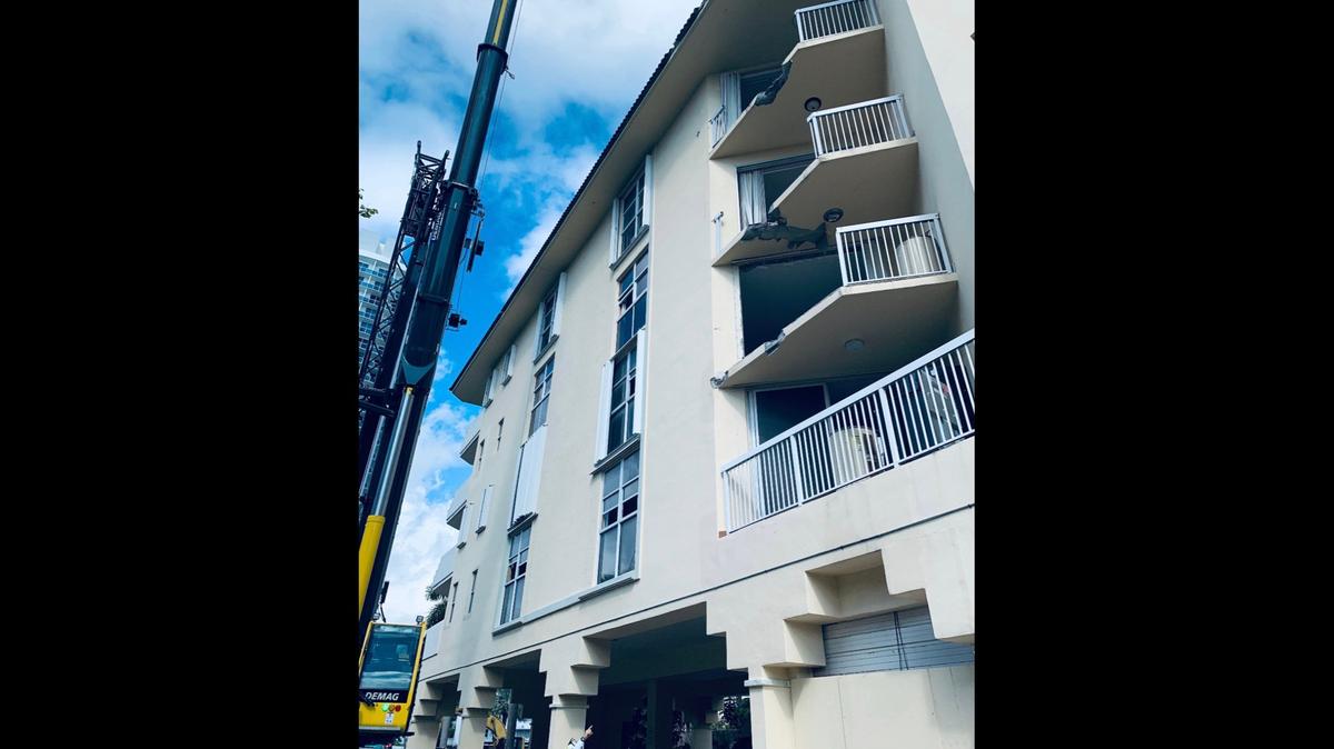 A construction worker fell nearly 40 feet while inside a front-end loader Oct. 9, 2020.