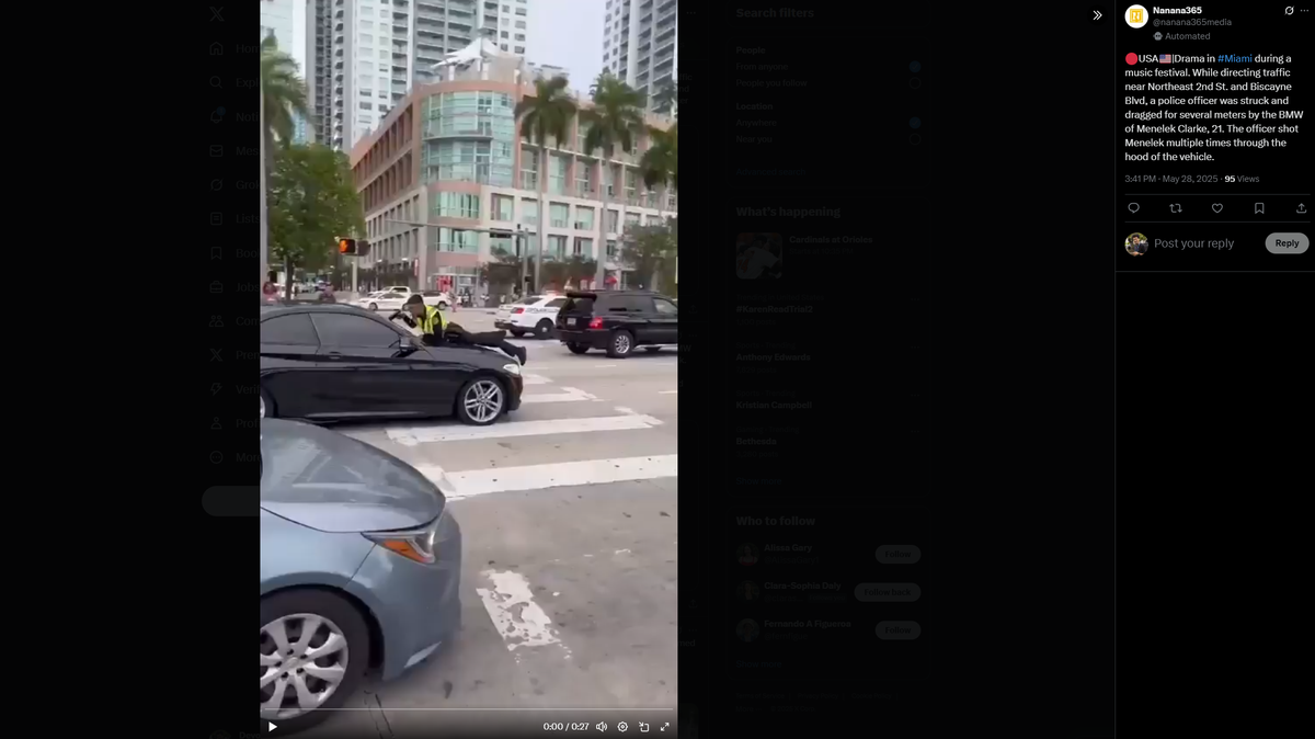 What led to Miami cop on car hood shooting driver through front windshield outside music festival, law enforcement experts want to know.