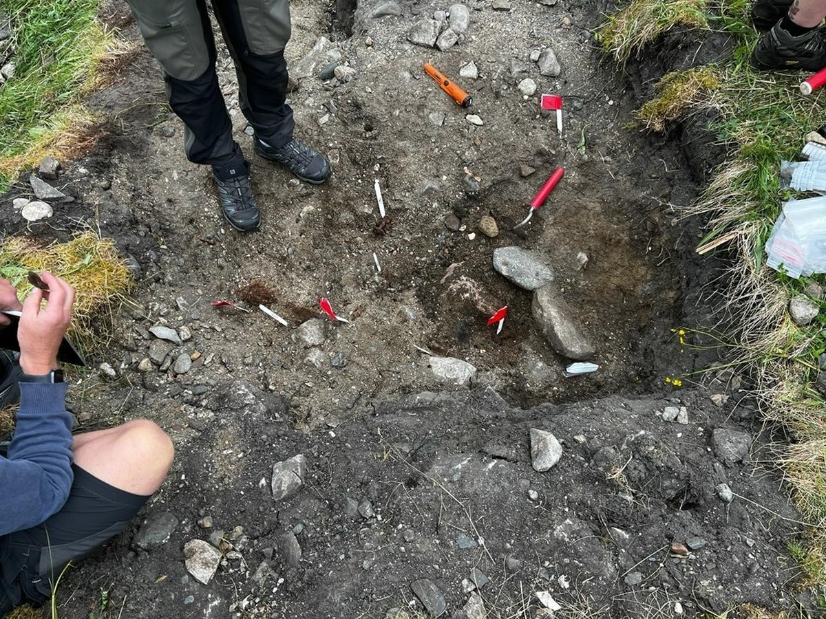 The excavation site where the rivets were found.