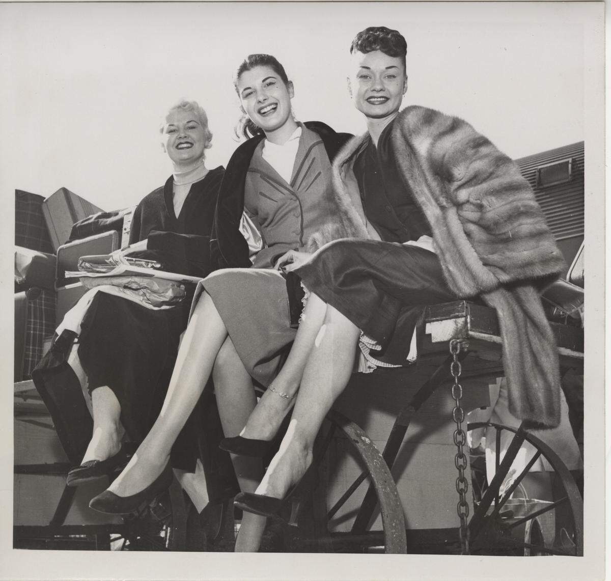 Latin Quarter showgirls, left to right Betty Hammann, Sheila Stampler and Baby Lake.