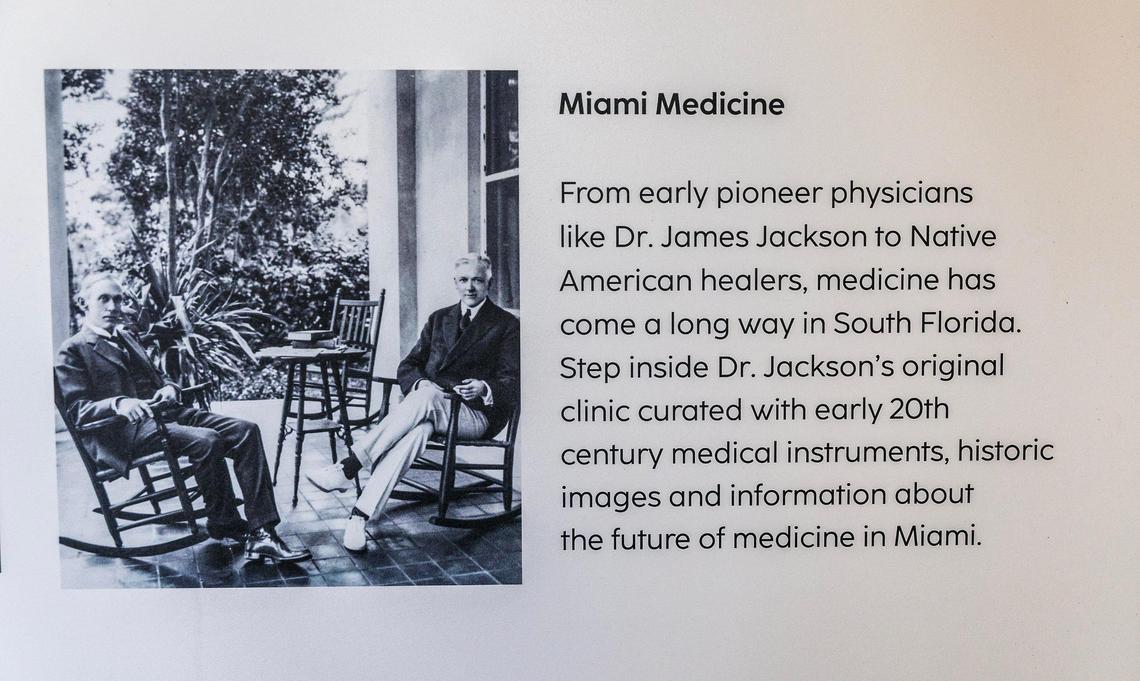 An old picture on display at the office and surgical center of Dr. James M. Jackson, the first resident physician of Miami. Now the headquarters of the Dade Heritage Trust is Miami-Dade County’s largest historic preservation organization, located at 190 SE 12th Terrace, in Miami, on Wednesday, April 16, 2025.