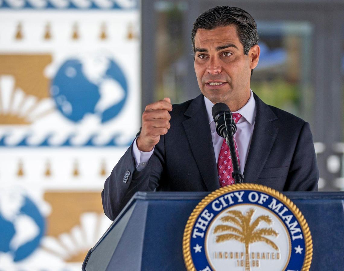 City of Miami Mayor Francis Suarez comments on preventing non-residents of the City of Miami from receiving the vaccine before the elderly population and the general population of the city during press conference at Miami City Hall on Thursday, January 14, 2021.