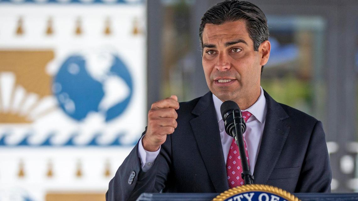 City of Miami Mayor Francis Suarez comments on preventing non-residents of the City of Miami from receiving the vaccine before the elderly population and the general population of the city during a press conference at Miami City Hall on Thursday, Jan. 14, 2021.