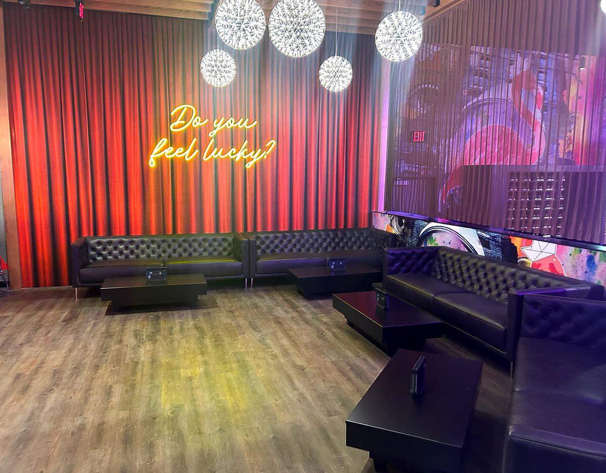 The bar area at Lucky Strike at Miami Worldcenter.