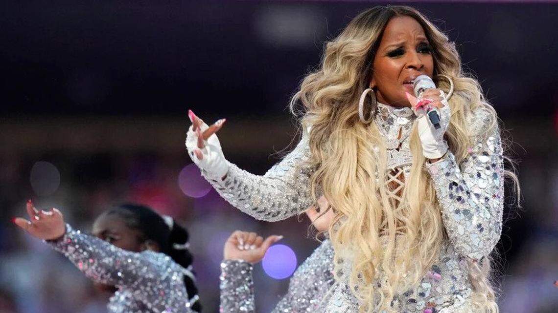 Mary J. Blige was part of a Super Bowl halftime show that included Dr. Dre, Snoop Dogg and Eminem.