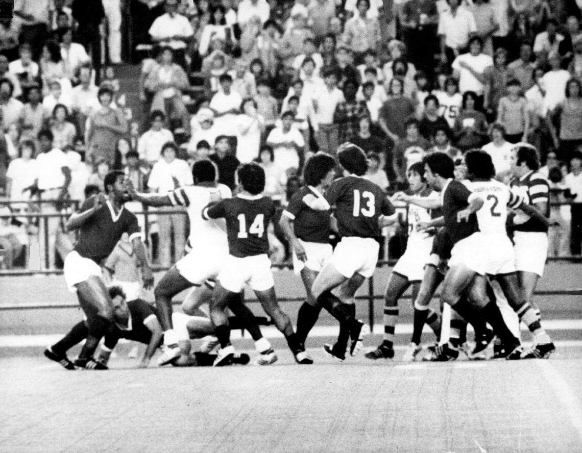 A fight at start of a Miami Toros match,