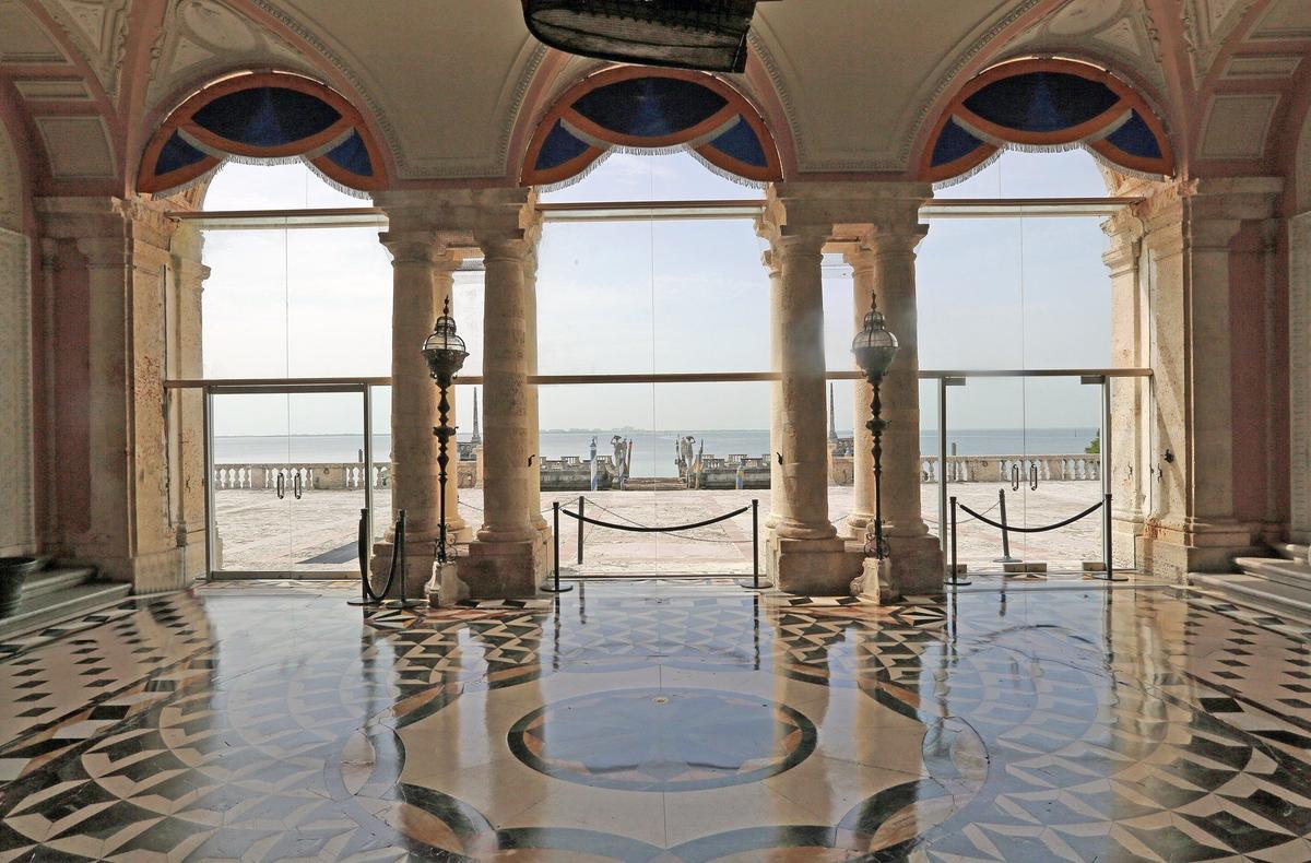 You can take a virtual tour of Vizcaya Museum and Gardens while it’s closed to the public. Here’s the villa’s Eastern Loggia room facing Biscayne Bay.