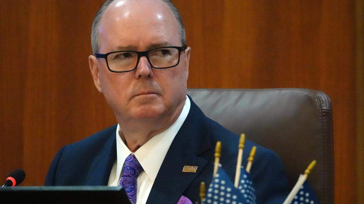 Broward County Commissioner Lamar Fisher listens during a meeting at the Governmental Center in Fort Lauderdale on Tuesday, April 14, 2026. (Joe Cavaretta/South Florida Sun Sentinel)