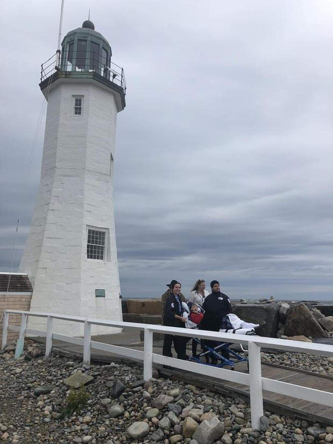 Laura Mullins, a terminally ill woman, saw a lighthouse in Massachusetts for the first time ever as a part of her dying wish. Mullins was taken from Kindred Hospice by the Brewster Ambulance Service.