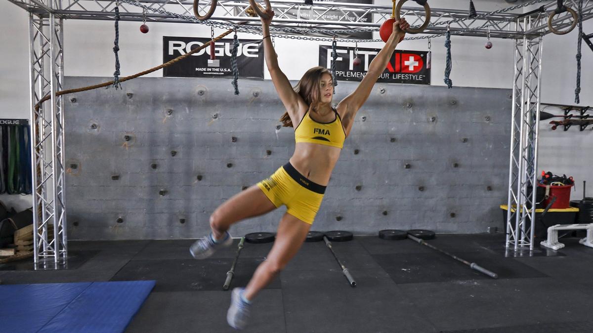 Ransom Everglades freshman Kathryn Serra, 15, trains for the sport of obstacle course racing at Focused Movement Academy on Sunday, December 15, 2019 in Miami, Florida. Serra recently won a national Spartan Race for her age group (14-17).