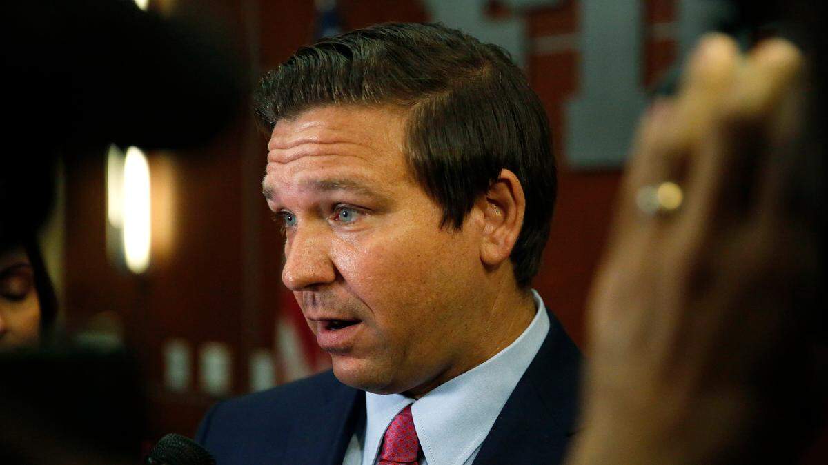 Florida Republican gubernatorial candidate Ron DeSantis speaks to the media at Florida International University in Miami on Thursday, Sept. 20, 2018.