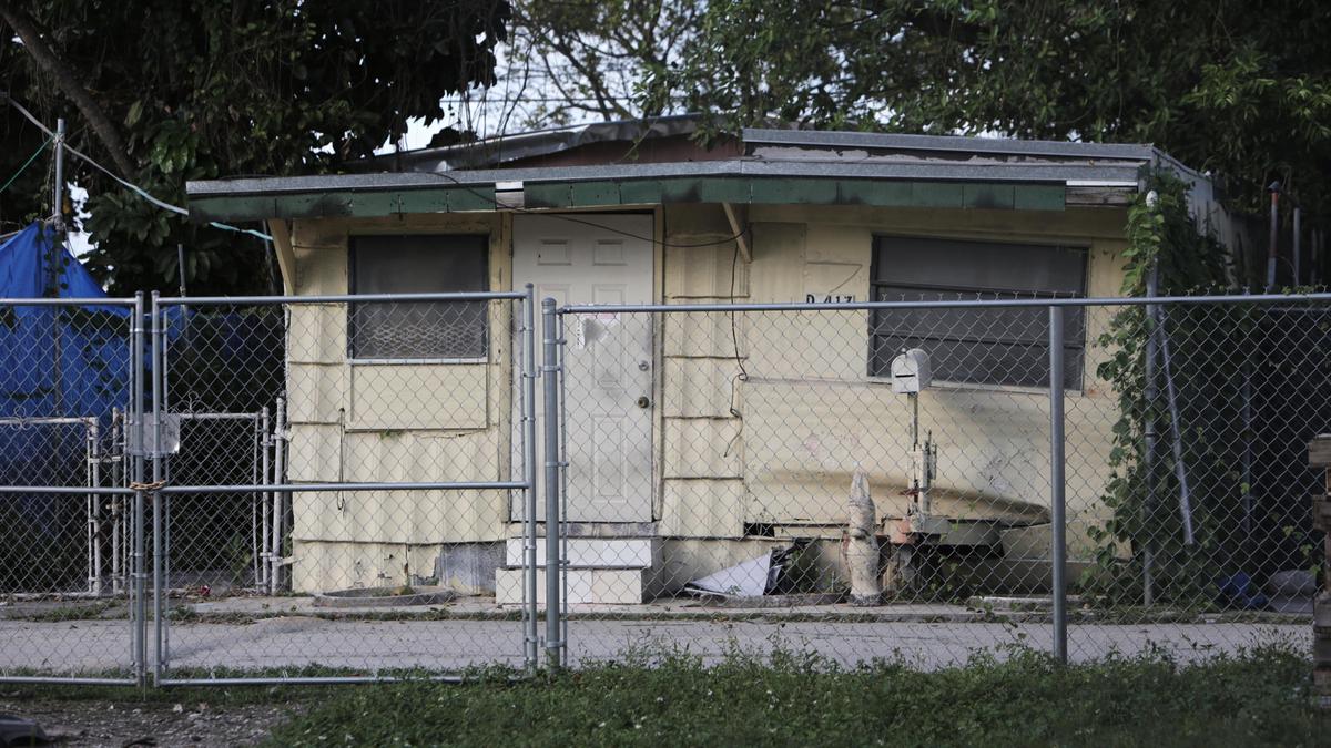 A home at Paradise Mobile Home Park, which Miami city officials have cited for illegal alterations and unsafe conditions. The park is at risk of demolition.