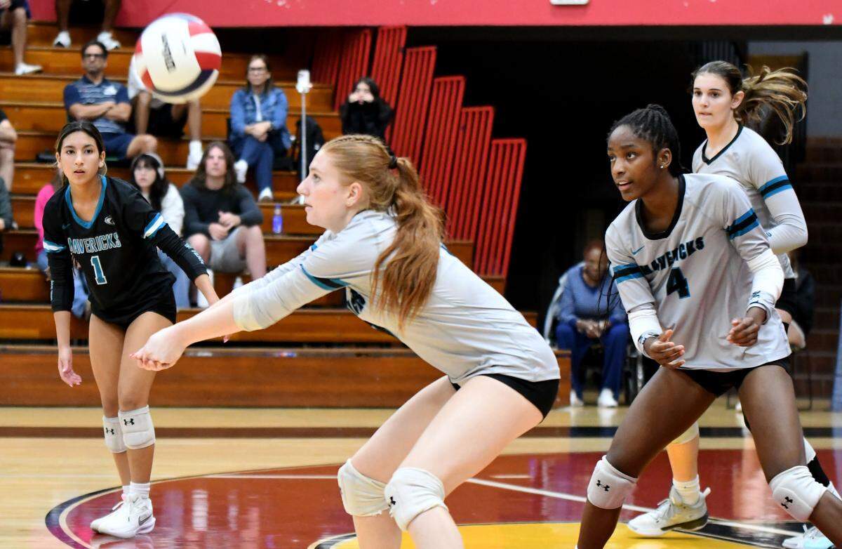 Archbishop McCarthy defensive specialist Brianna Masaracchio sets up a shot against Tallahassee Chiles during the Class 5A girls volleyball state championship game on Saturday at Polk State College in Winter Haven.