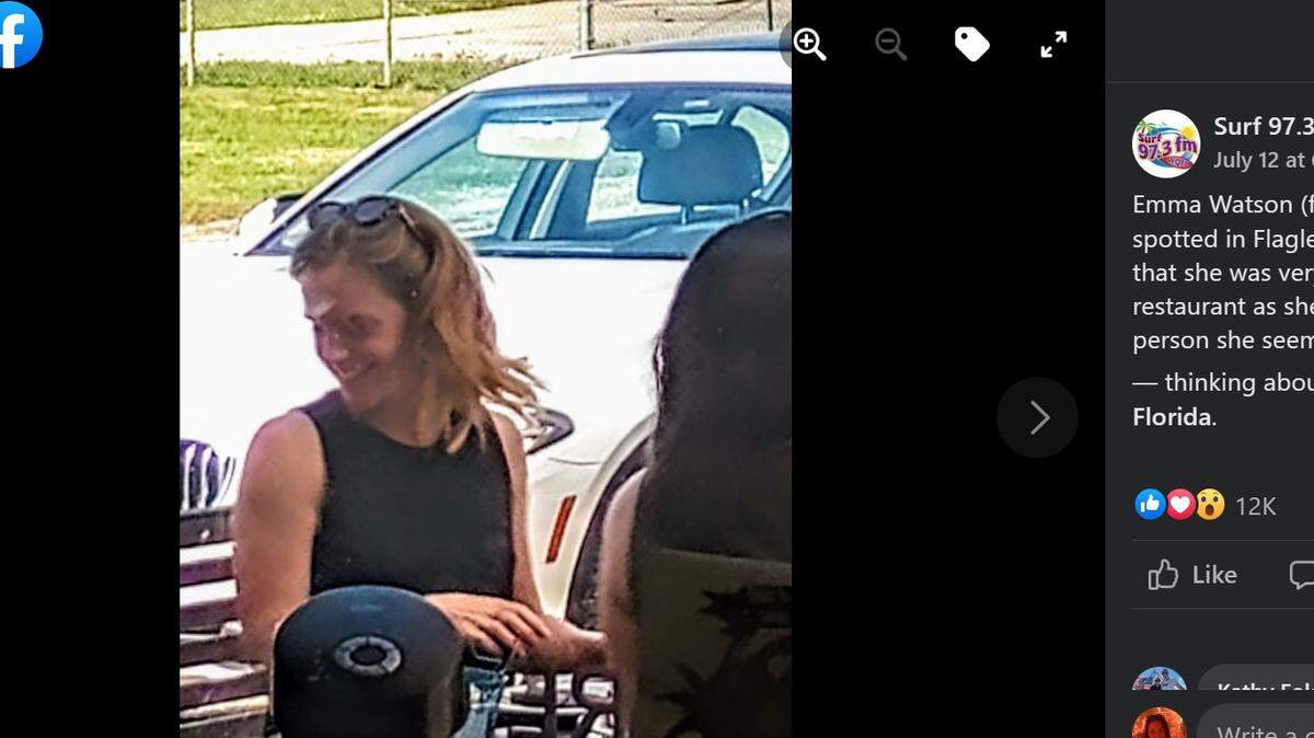 ‘Harry Potter’ star Emma Watson was seen visiting a small cafe in Flagler Beach, Florida, before she attended Wimbledon/Facebook