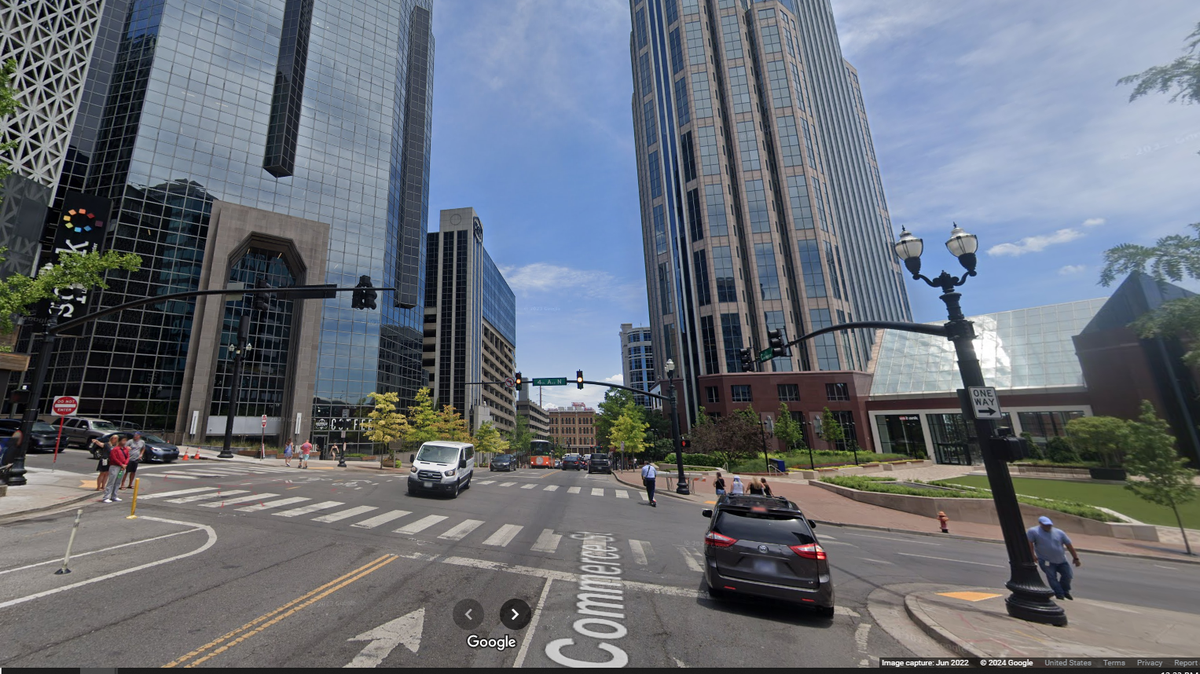 The family was standing near the intersection of Commerce Street and 4th Avenue when the crash occurred, Nashville police.