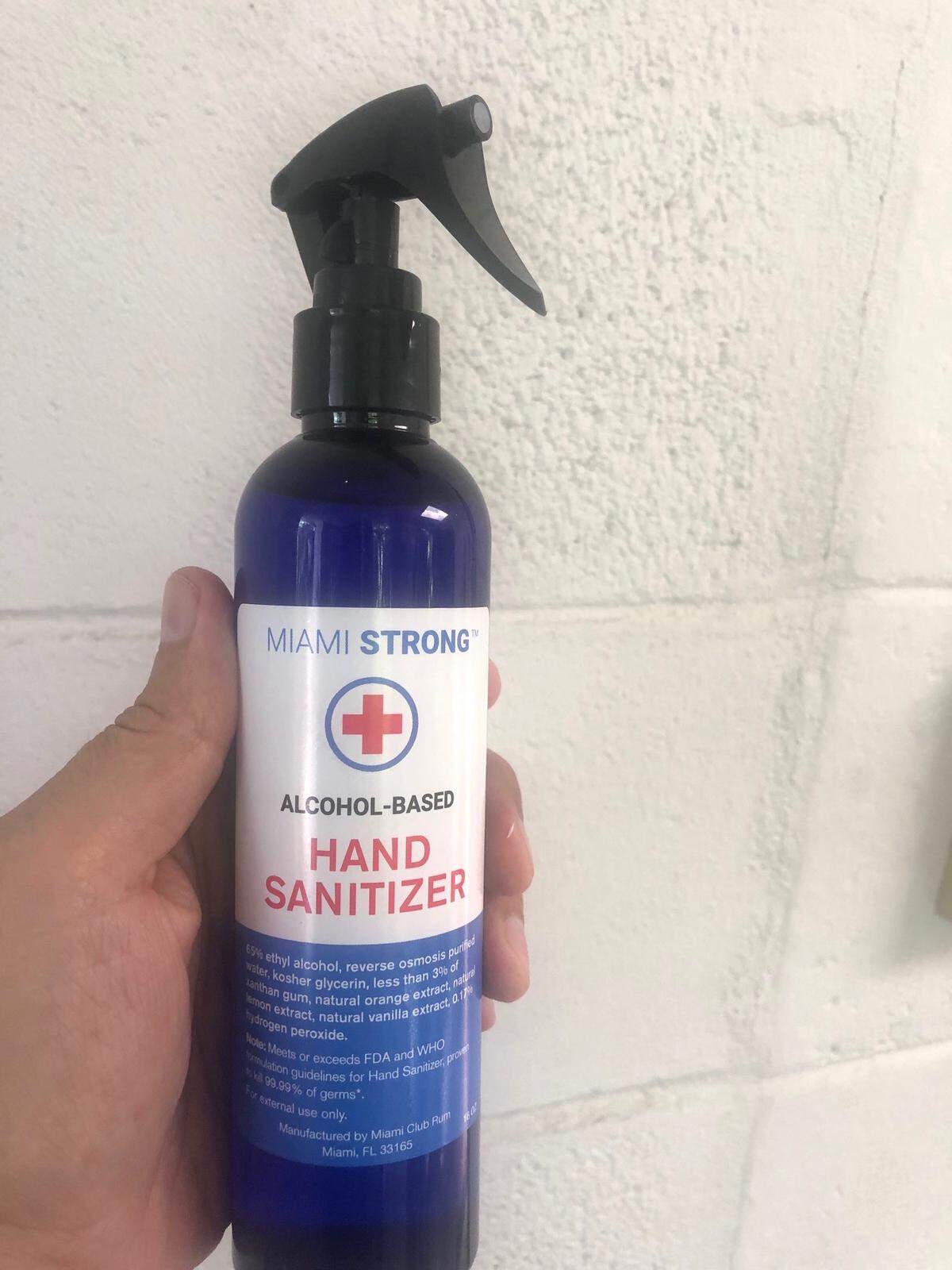 The company purchased 1,000 eight-ounce sanitizers from Miami Club Rum. 