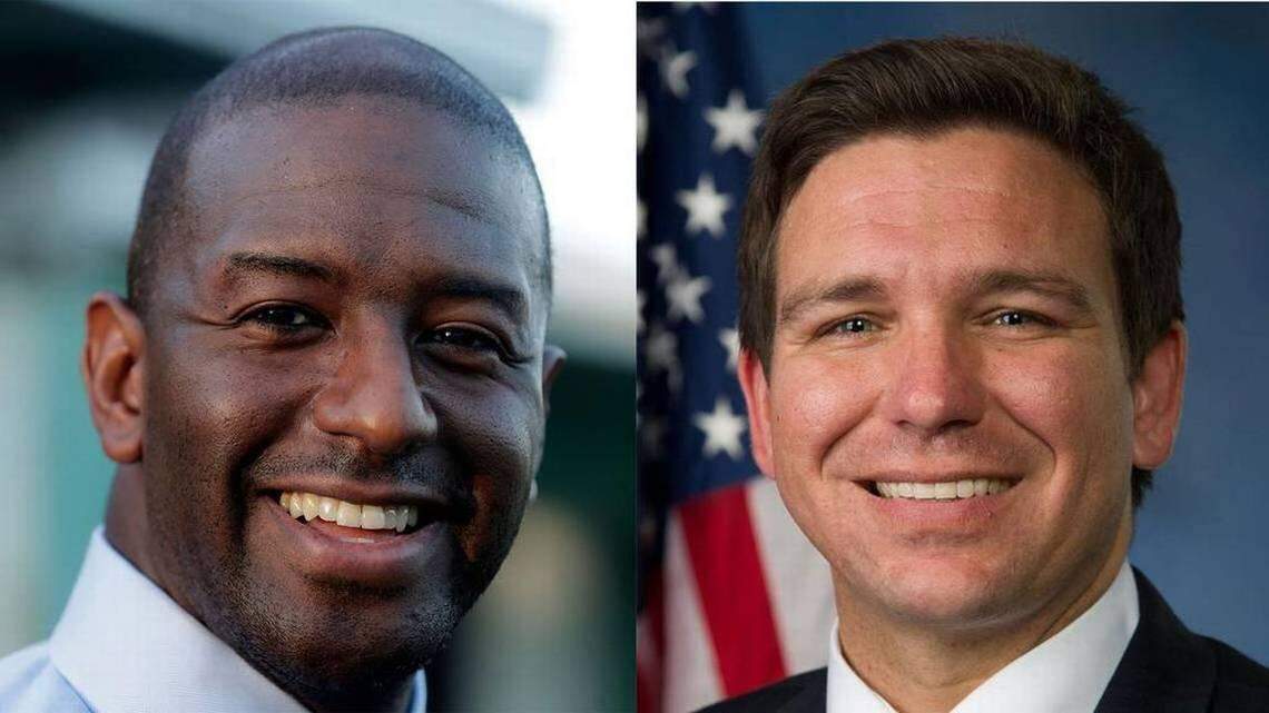 Governor candidates Andrew Gillum, Democrat, and Ron DeSantis,  Republican