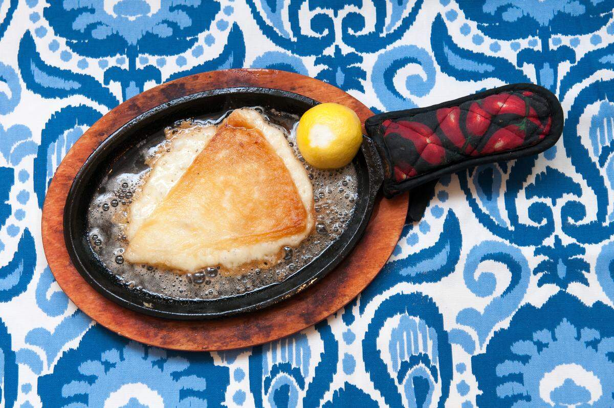 This is saganaki. We’ll have several orders, thanks.