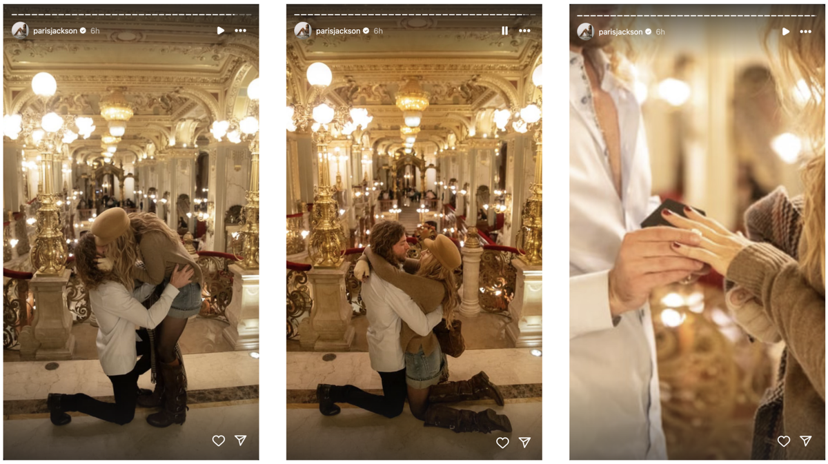 Paris Jackson shares photos of her proposal.