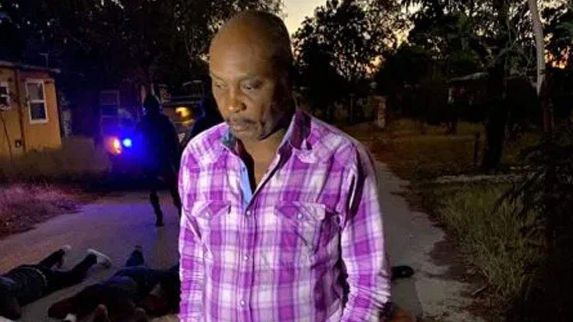 One of Haiti’s most high-profile judges, Yvickel Dabrésil, stands on a street during his arrest on Feb. 7, 2021, in a housing development in Port-au-Prince.