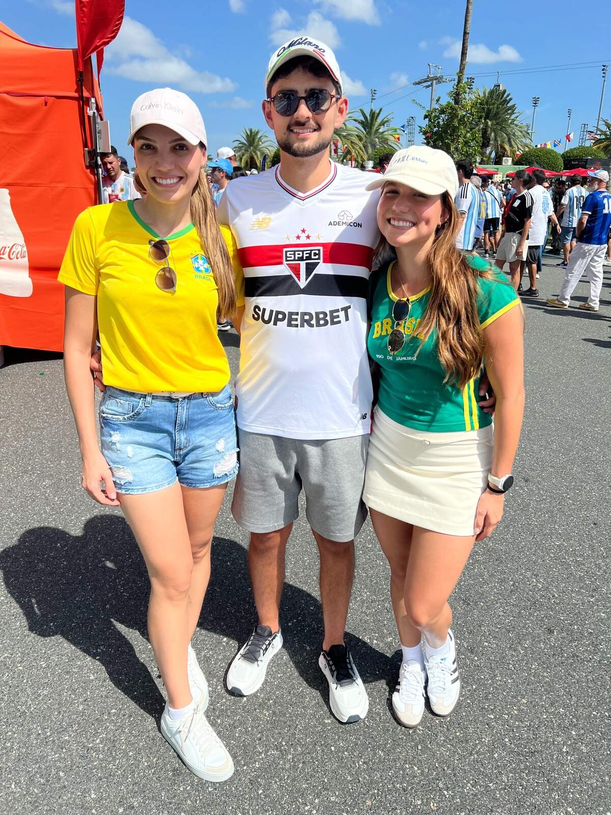 (Left to right) Talita Salioni, Joao Flores and Carolina Flores showed up to support Cape Verde against Argentina.
