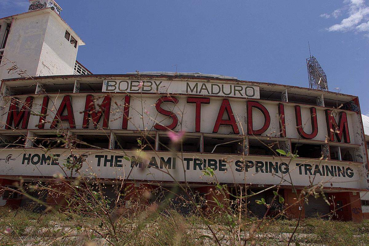 The Miami Stadium now called Bobby Maduro Stadium on the corner of 10th Street and 23 Street, was abandoned for a decade before its demolition in 2001.