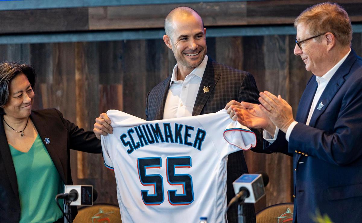 Skip Schumaker begins his first season as Miami Marlins manager on Thursday.