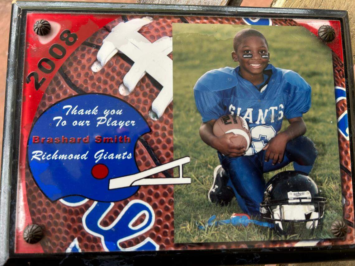 University of Miami junior receiver and kick returner Brashard Smith is shown as a 5-year-old on his Richmond Giants football team.