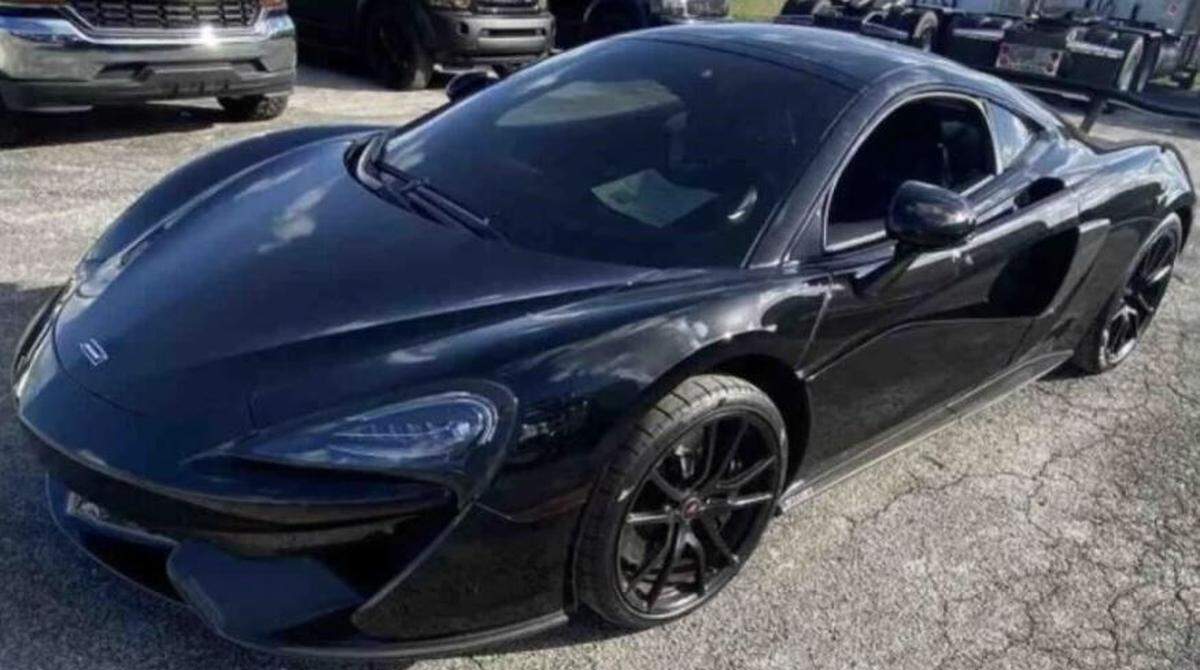 The 2017 McLaren 570GT seized from a West Palm Beach gambling bookmaker.
