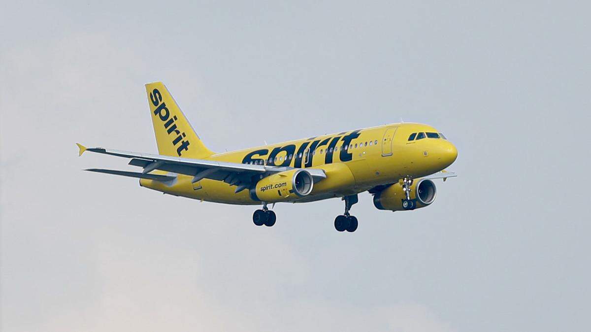 A Spirit Airlines jet comes in for a landing at the airport in Latrobe, Pa., Sunday, July 28, 2019.