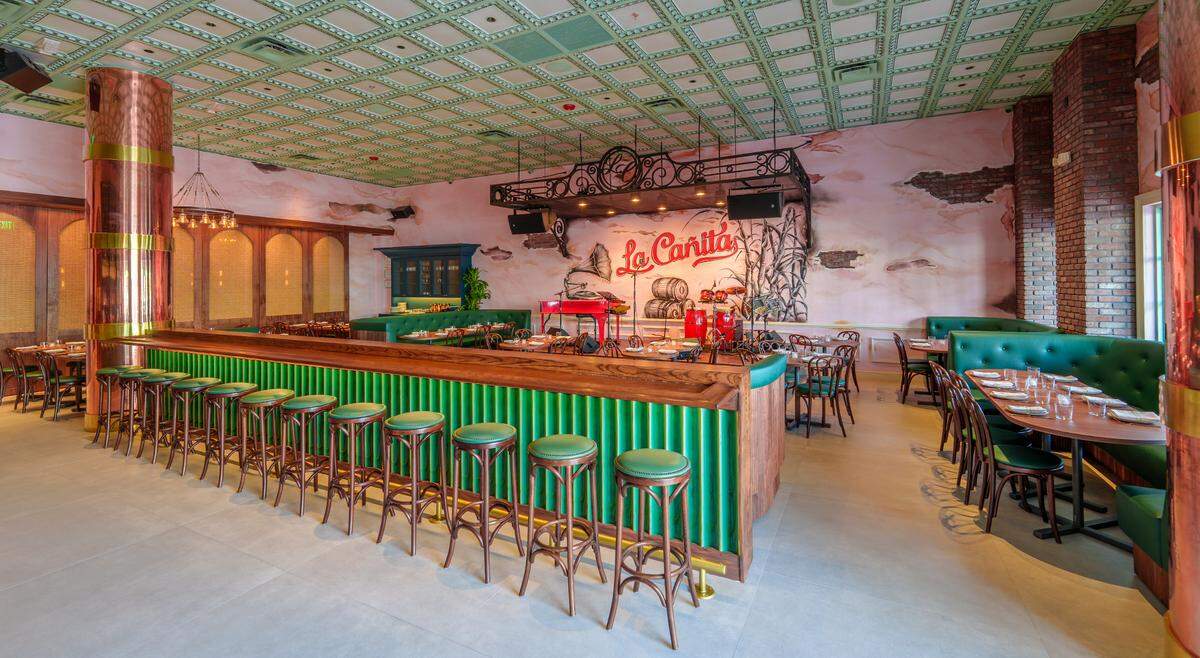 The bar and main dining room at La Cañita in Kendall.