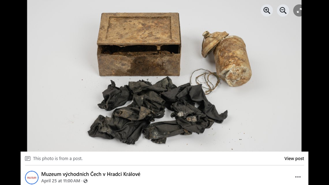 Hikers in northern Czechia discovered a box and aluminum can filled with treasure from a century ago.