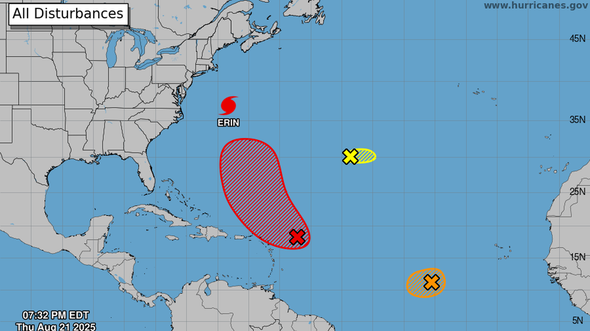 The hurricane center is watching three disturbances, none of which pose a threat anytime soon to Florida or the Caribbean.