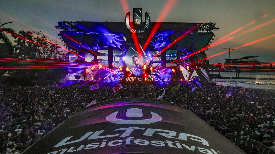 The Main Stage at Ultra Music Festival in Miami, Florida, on Friday, March 27, 2026.