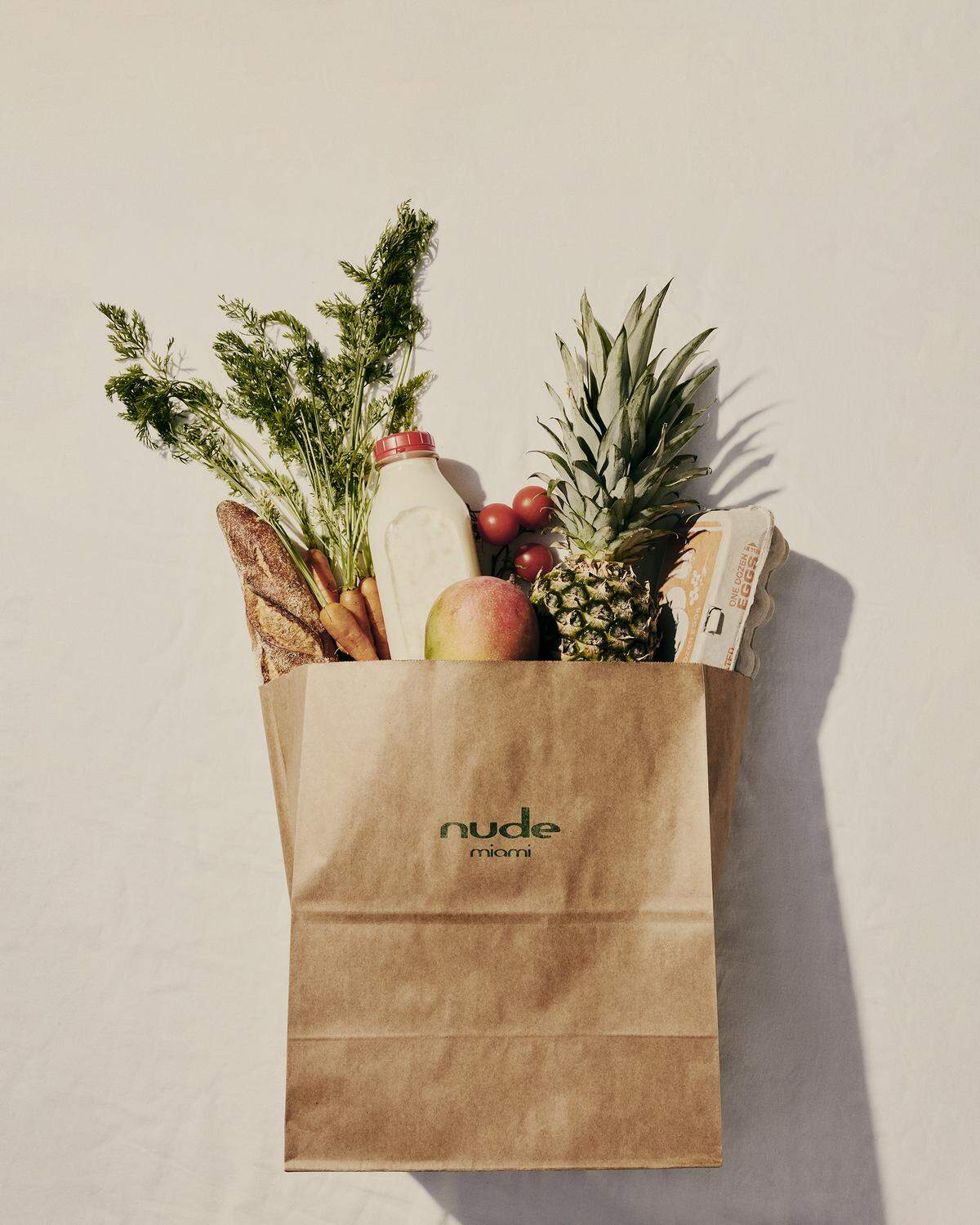 Nude Miami’s grocery bag.