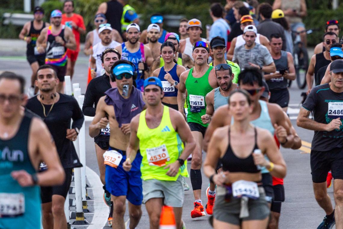 Thousands of runners participate in the 23rd annual Life Time Miami Marathon and Half Marathon on Sunday, February 2, 2025, in Miami, Fla.