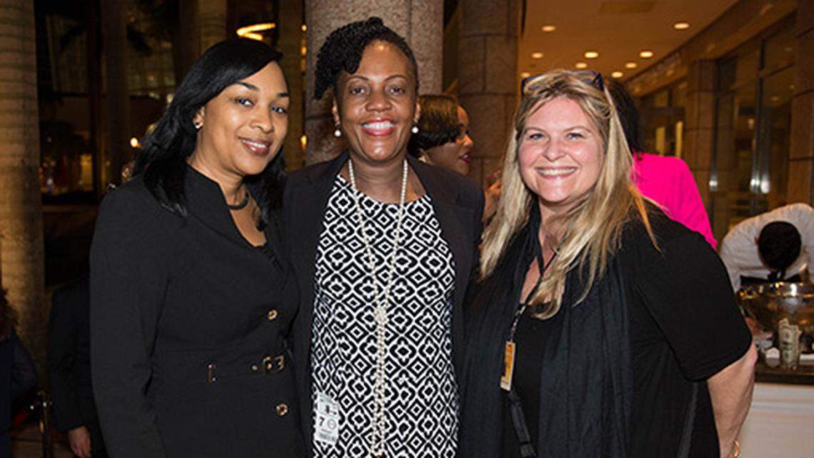 Melonie Burke, Valerie Riles and Caren Curington at the Adrienne Arsht Center.
