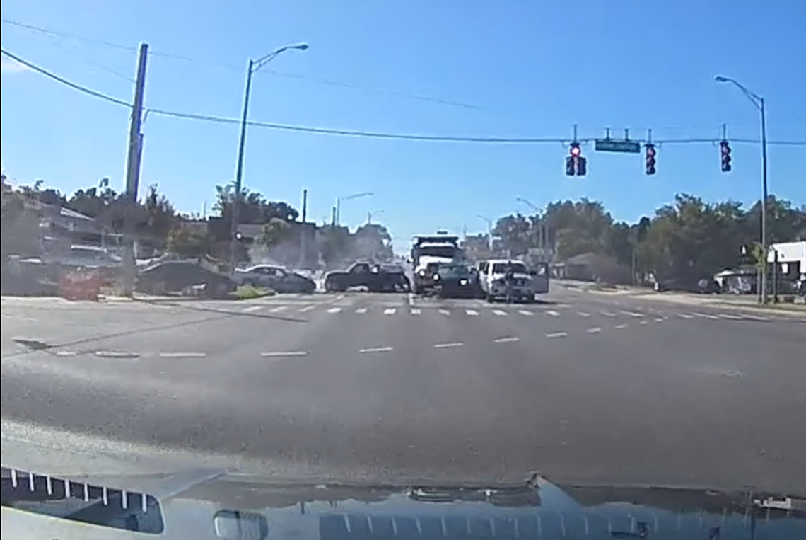 Prouty took off from the traffic stop before crashing the stolen car at an intersection and running away on foot, Ocala Police said.