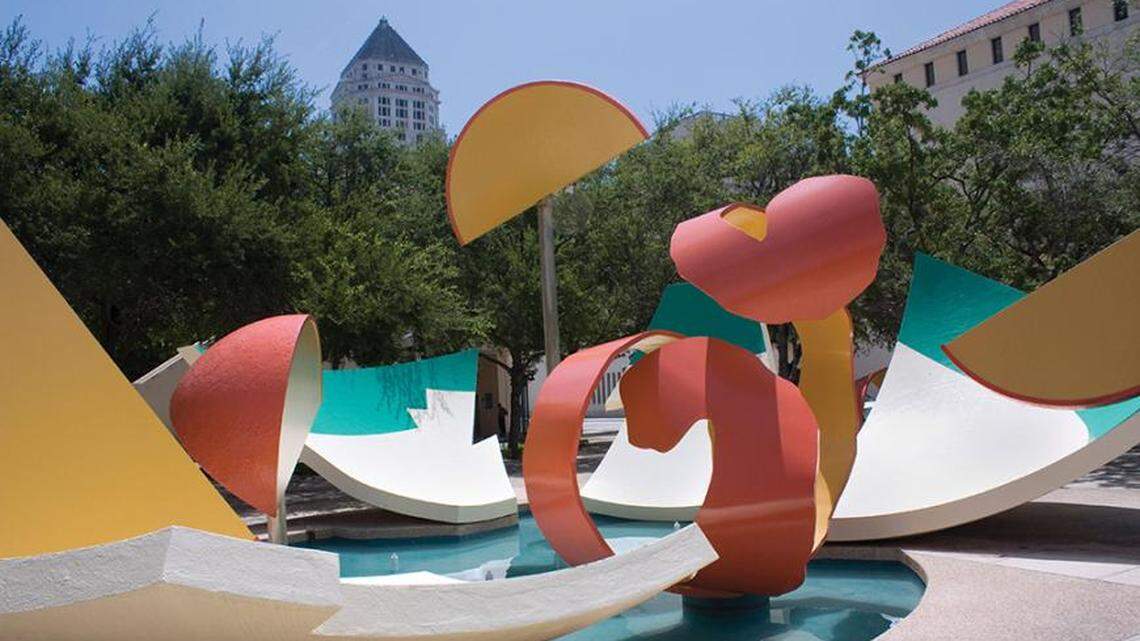“Dropped Bowl with Scattered Slices and Peels” is a public art installation in Miami-Dade under the auspices of the department of Cultural Affairs. The installation is outside  the Stephen P. Clark Government Center Open Space Park in downtown Miami.