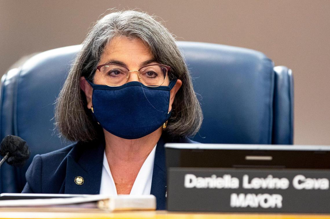 Miami-Dade County Mayor Daniella Levine Cava speaks during the second budget hearing held by the Miami-Dade Board of County Commissioners at Stephen P. Clark Government Center in Miami, Florida, on Tuesday, September 28, 2021.