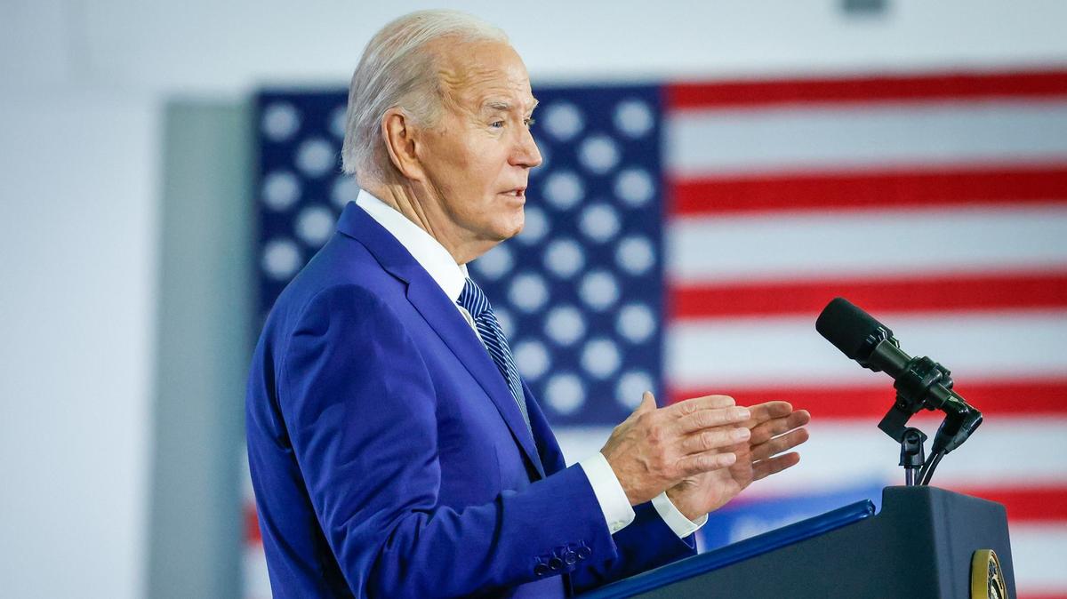 President Joe Biden speaks during a campaign stop at Hillsborough Community College Tuesday, April 23, 2024 in Tampa.