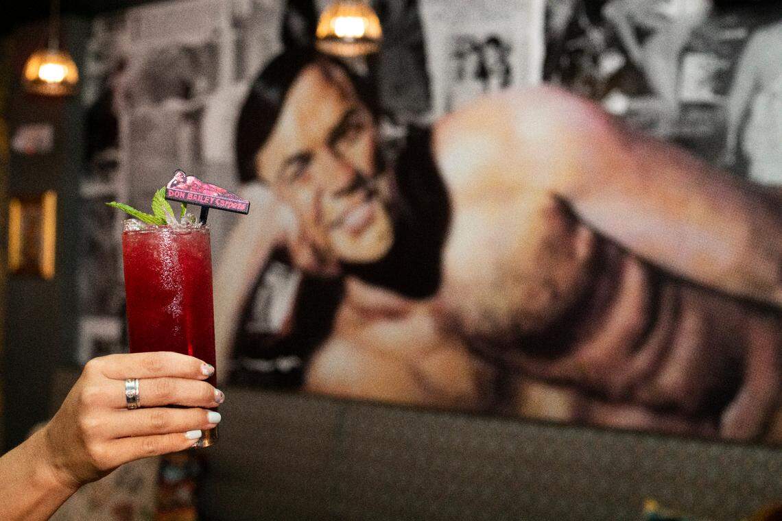 The King of Carpets cocktail — Skyy Citrus, Blackberry and Ginger Beer — pays tribute to Don Bailey.