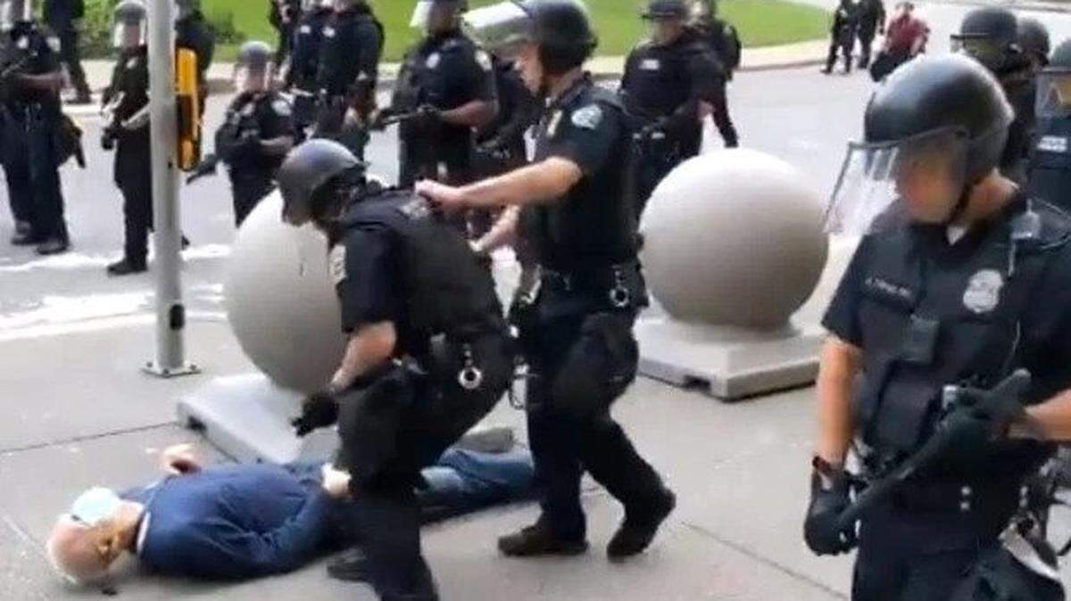 When a Buffalo police officer stopped to check on protester Martin Gugino, 75, who fell when two cops shoved him, another officer pulled him away.