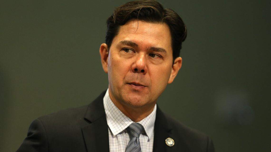 Commissioner Ken Russell, District 2, at the City of Miami commission meeting in Miami, Florida, Thursday, Jan. 9, 2020. 