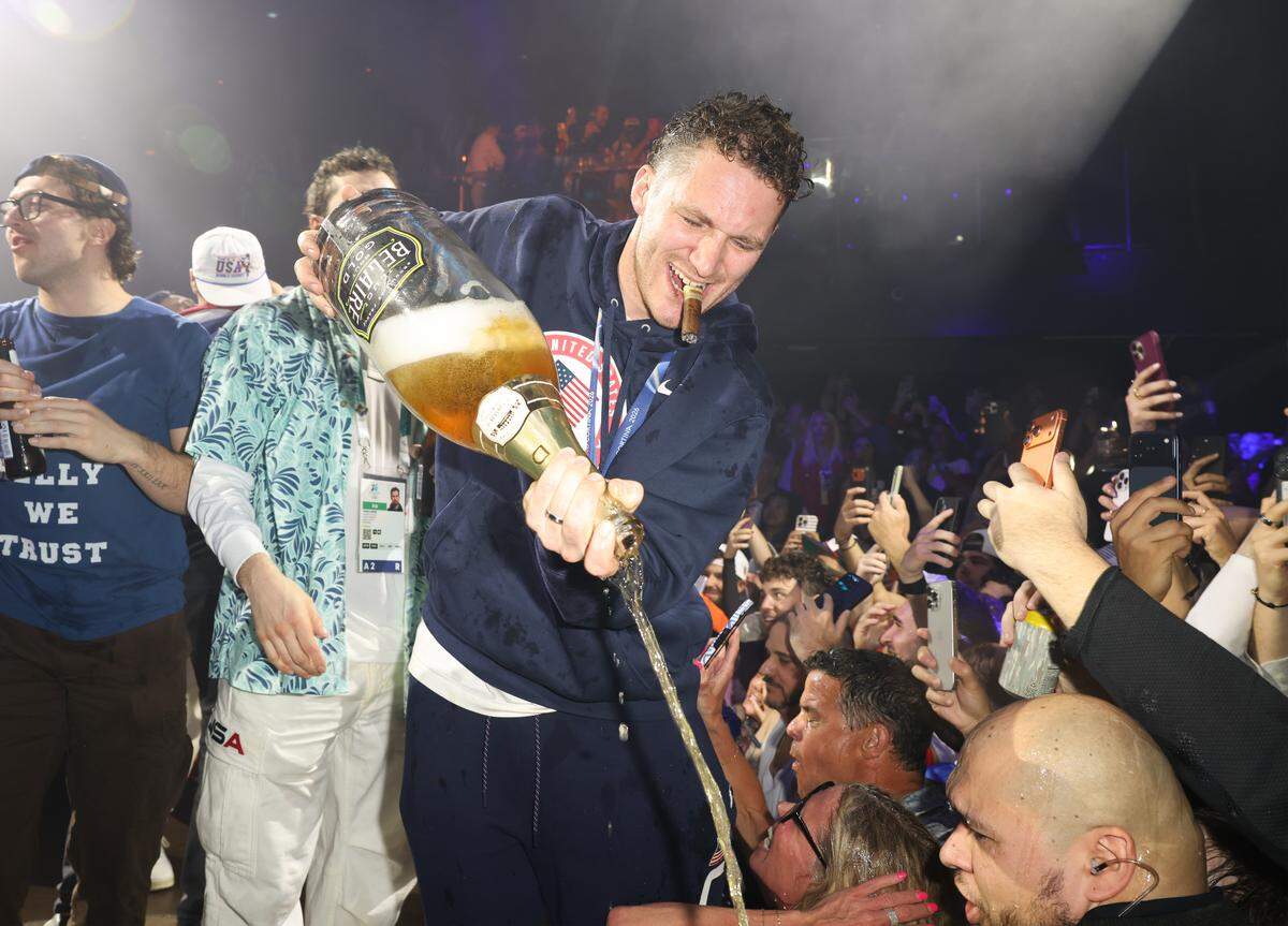 MIAMI, FLORIDA - FEBRUARY 23: Matthew Tkachuk attends a celebration of the USA Men's Hockey Team's Olympic Gold at E11EVEN Miami on February 23, 2026 in Miami, Florida.  (Photo by Alexander Tamargo/Getty Images for E11EVEN Miami)