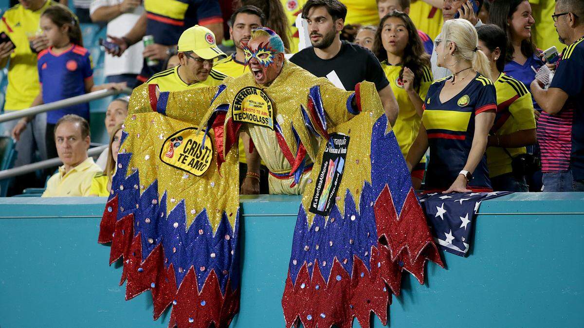 Colombian fans cheers up their team during the first half of a friendly match between Colombia and Venezuela, at Hard Rock Stadium, on Saturday, September 07, 2018.